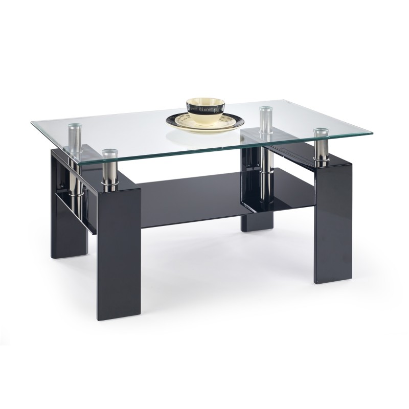 'DIANA H Black Lacquered Coffee Table' 'DIANA H Black Lacquered Coffee Table'