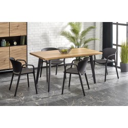 'DICKSON 2 Extendable Table 150-210/90 cm, Top - Natural, Legs - Black' 'DICKSON 2 Extendable Table 150-210/90 cm, Top - Natural, Legs - Black'