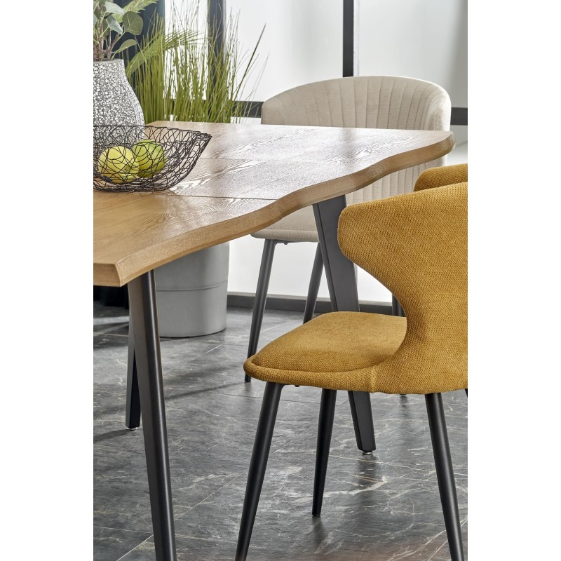 'DICKSON 2 Extendable Table 150-210/90 cm, Top - Natural, Legs - Black' 'DICKSON 2 Extendable Table 150-210/90 cm, Top - Natural, Legs - Black'