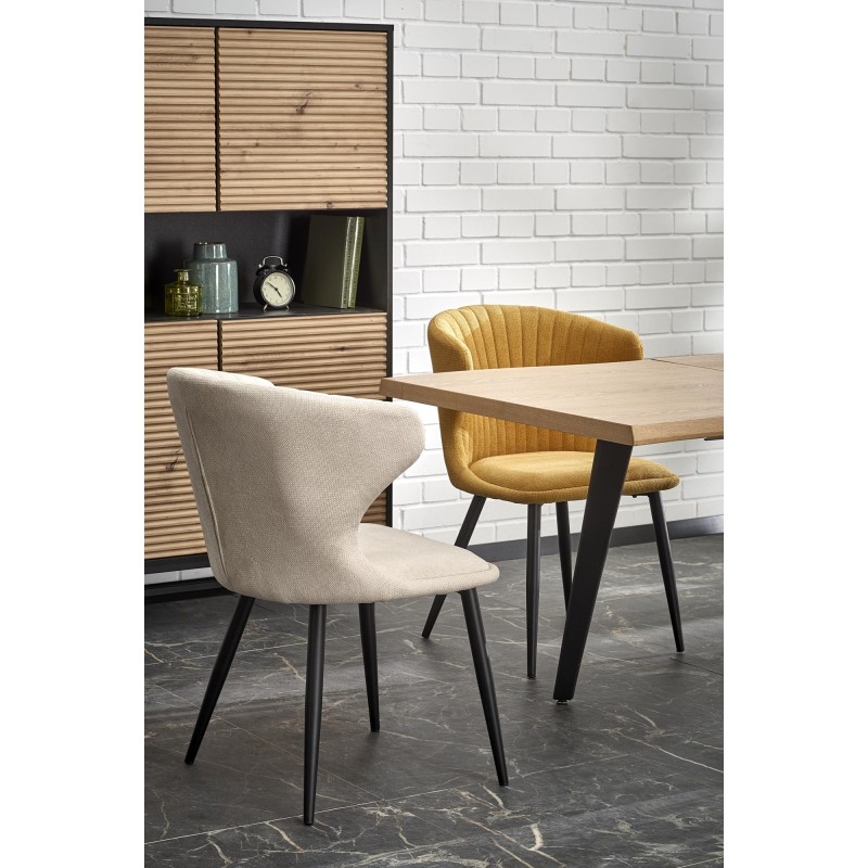 'DICKSON 2 Extendable Table 150-210/90 cm, Top - Natural, Legs - Black' 'DICKSON 2 Extendable Table 150-210/90 cm, Top - Natural, Legs - Black'