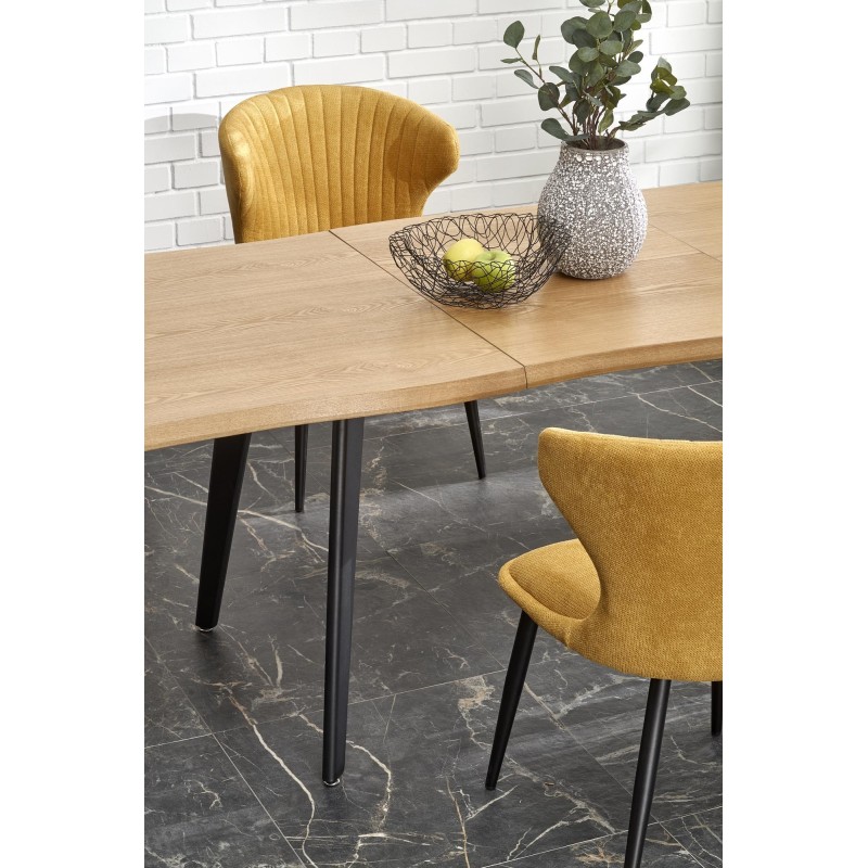 'DICKSON 2 Extendable Table 150-210/90 cm, Top - Natural, Legs - Black' 'DICKSON 2 Extendable Table 150-210/90 cm, Top - Natural, Legs - Black'