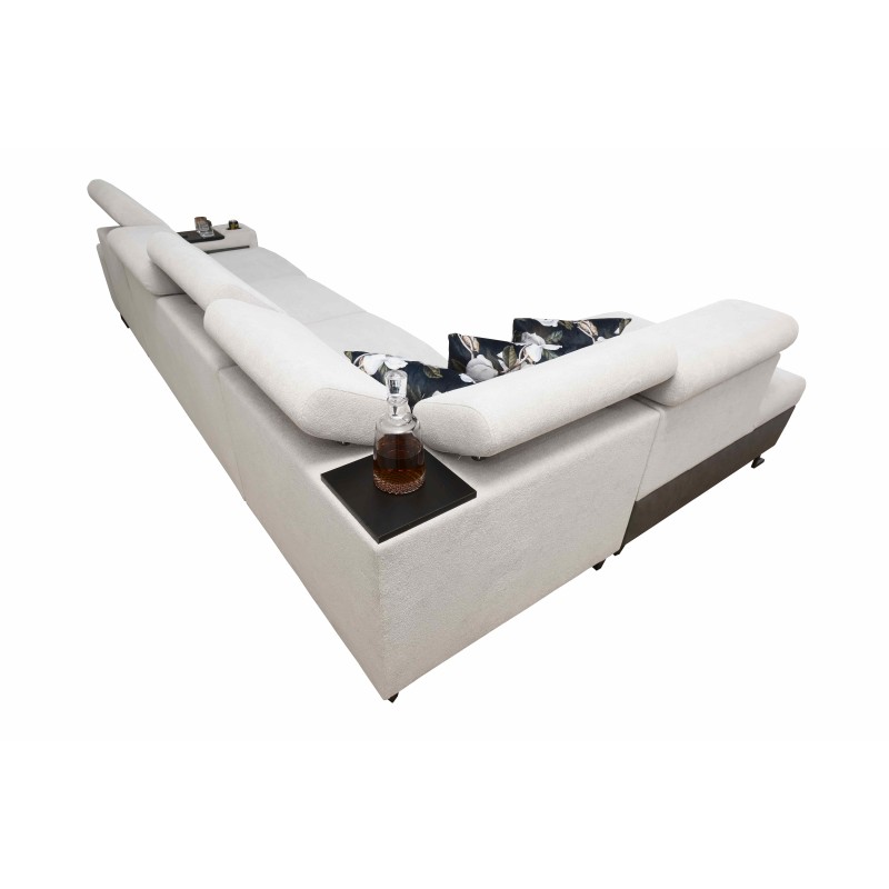 Prestige XI Maxi Corner Sofa with Sleeping Function and USB Port | Upholstered Corner Sofa, Soft to the Touch, Freya 210.18 + Ta Prestige XI Maxi Corner Sofa with Sleeping Function and USB Port | Upholstered Corner Sofa, Soft to the Touch, Freya 210.18 + Ta