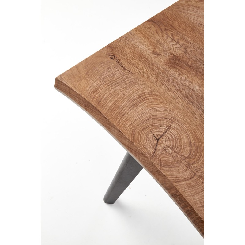 DICKSON stół rozkładany 120-180/80 cm, blat - naturalny, nogi - czarny DICKSON stół rozkładany 120-180/80 cm, blat - naturalny, nogi - czarny