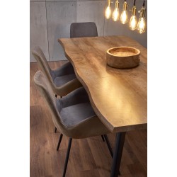 'DICKSON Extendable Table 120-180/80 cm, Top - Natural, Legs - Black' 'DICKSON Extendable Table 120-180/80 cm, Top - Natural, Legs - Black'