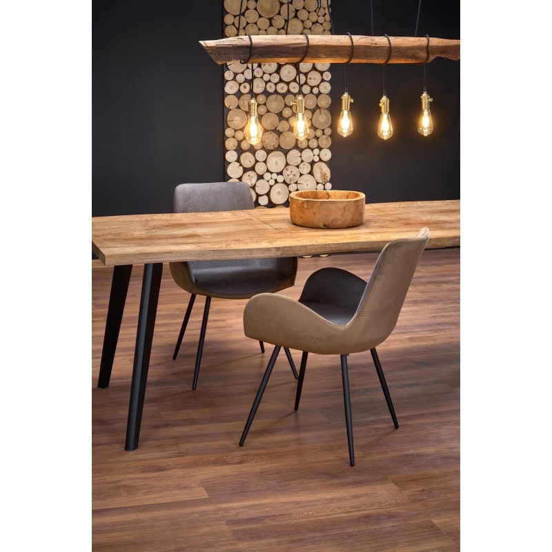 'DICKSON Extendable Table 120-180/80 cm, Top - Natural, Legs - Black' 'DICKSON Extendable Table 120-180/80 cm, Top - Natural, Legs - Black'