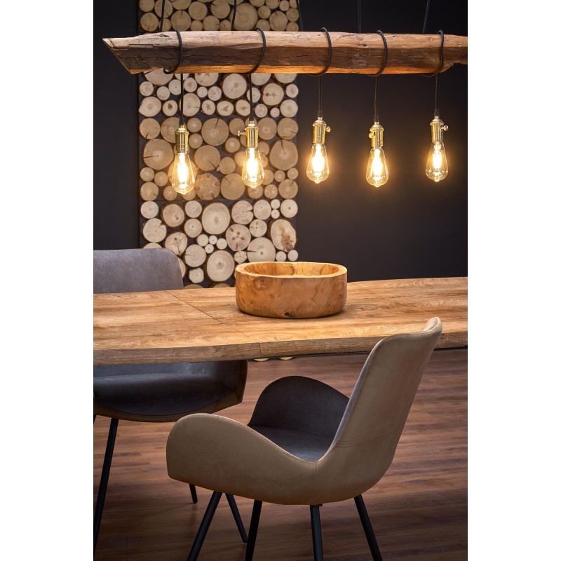 'DICKSON Extendable Table 120-180/80 cm, Top - Natural, Legs - Black' 'DICKSON Extendable Table 120-180/80 cm, Top - Natural, Legs - Black'