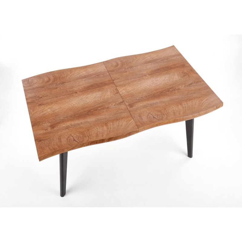 DICKSON stół rozkładany 120-180/80 cm, blat - naturalny, nogi - czarny DICKSON stół rozkładany 120-180/80 cm, blat - naturalny, nogi - czarny