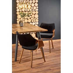 'DICKSON Extendable Table 120-180/80 cm, Top - Natural, Legs - Black' 'DICKSON Extendable Table 120-180/80 cm, Top - Natural, Legs - Black'