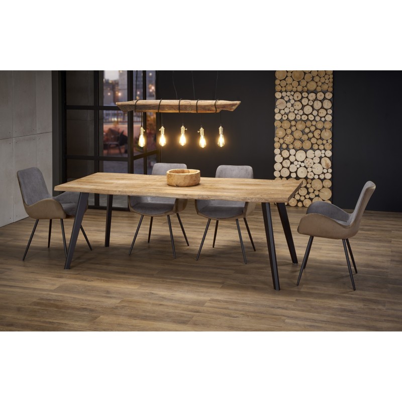'DICKSON Extendable Table 150-210/90 cm, Top - Natural, Legs - Black' 'DICKSON Extendable Table 150-210/90 cm, Top - Natural, Legs - Black'