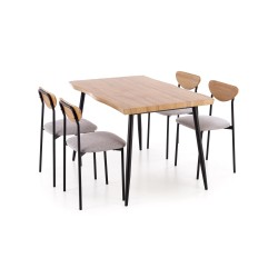 'DICKY Set: Table + 4 Chairs, Natural / Black / Ash' 'DICKY Set: Table + 4 Chairs, Natural / Black / Ash'