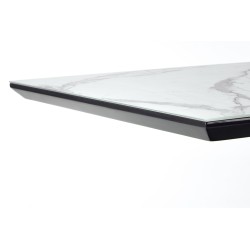 'DIESEL Extendable Table Top - White Marble / Ash Grey, Legs - Black' 'DIESEL Extendable Table Top - White Marble / Ash Grey, Legs - Black'