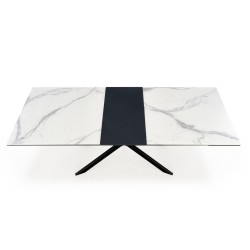 'DIESEL Extendable Table Top - White Marble / Ash Grey, Legs - Black' 'DIESEL Extendable Table Top - White Marble / Ash Grey, Legs - Black'