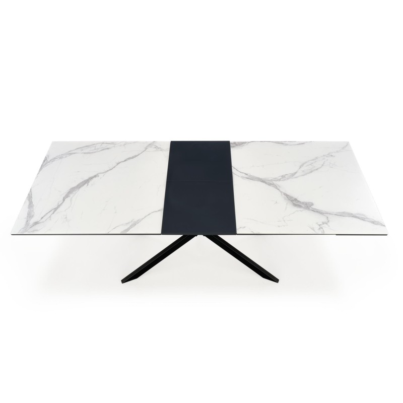 'DIESEL Extendable Table Top - White Marble / Ash Grey, Legs - Black' 'DIESEL Extendable Table Top - White Marble / Ash Grey, Legs - Black'