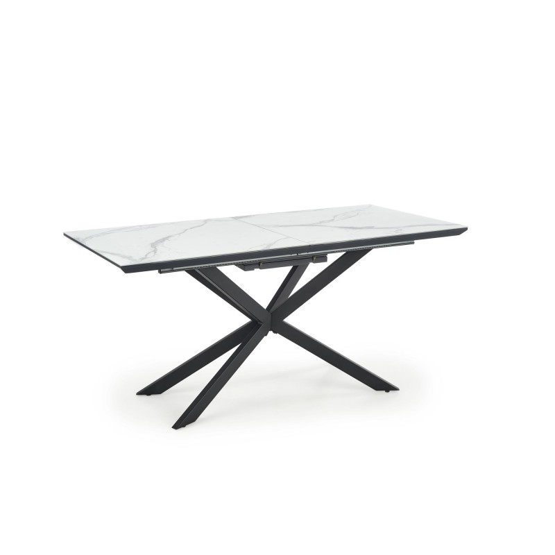 'DIESEL Extendable Table Top - White Marble / Ash Grey, Legs - Black' 'DIESEL Extendable Table Top - White Marble / Ash Grey, Legs - Black'