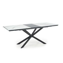 'DIESEL Extendable Table Top - White Marble / Ash Grey, Legs - Black' 'DIESEL Extendable Table Top - White Marble / Ash Grey, Legs - Black'