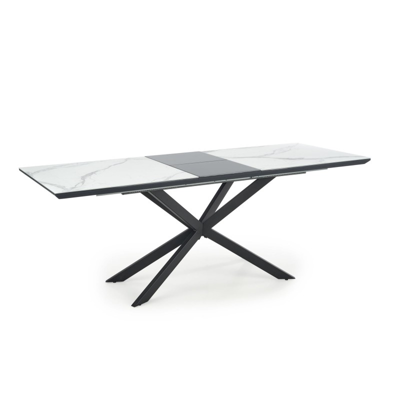 'DIESEL Extendable Table Top - White Marble / Ash Grey, Legs - Black' 'DIESEL Extendable Table Top - White Marble / Ash Grey, Legs - Black'