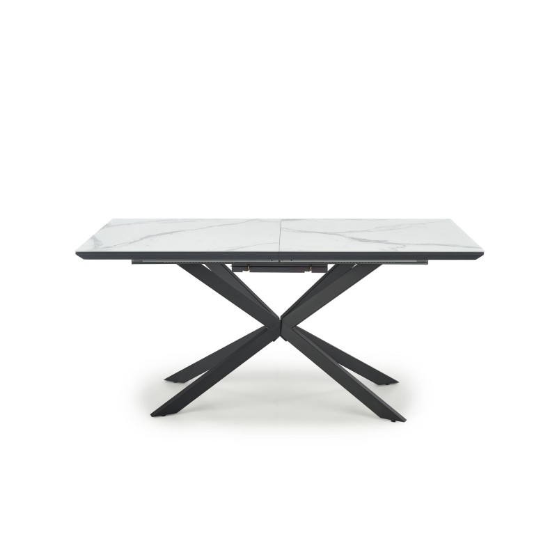 'DIESEL Extendable Table Top - White Marble / Ash Grey, Legs - Black' 'DIESEL Extendable Table Top - White Marble / Ash Grey, Legs - Black'