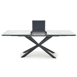 'DIESEL Extendable Table Top - White Marble / Ash Grey, Legs - Black' 'DIESEL Extendable Table Top - White Marble / Ash Grey, Legs - Black'