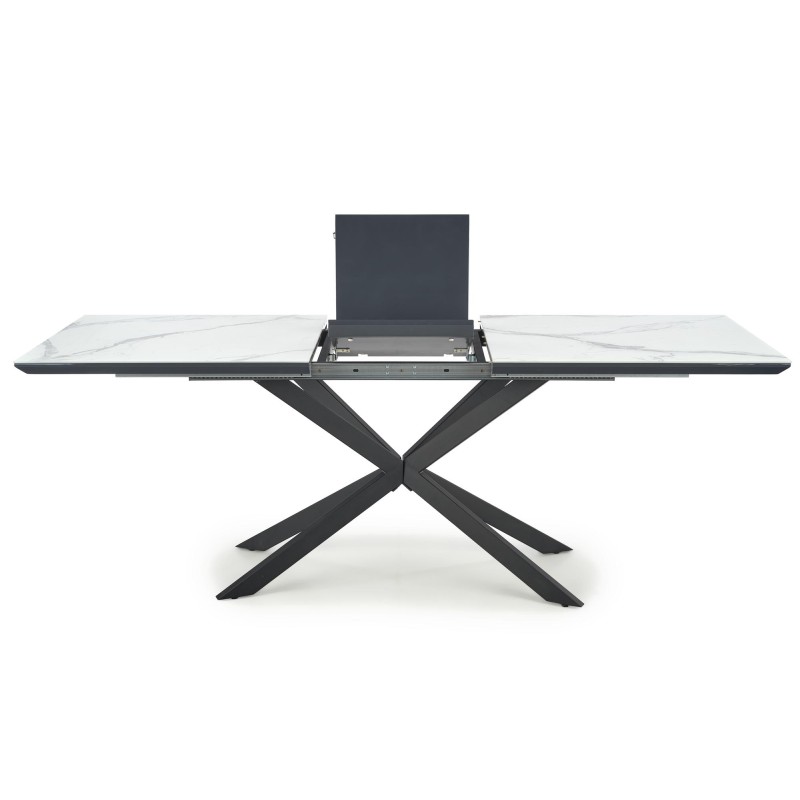 'DIESEL Extendable Table Top - White Marble / Ash Grey, Legs - Black' 'DIESEL Extendable Table Top - White Marble / Ash Grey, Legs - Black'