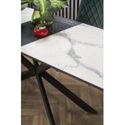 'DIESEL Extendable Table Top - White Marble / Ash Grey, Legs - Black' 'DIESEL Extendable Table Top - White Marble / Ash Grey, Legs - Black'