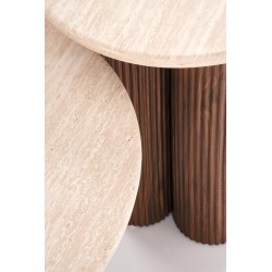 'DOROTEA_S Travertine Coffee Table / Walnut' 'DOROTEA_S Travertine Coffee Table / Walnut'