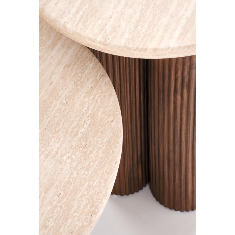 'DOROTEA_S Travertine Coffee Table / Walnut' 'DOROTEA_S Travertine Coffee Table / Walnut'