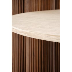 'DOROTEA_S Travertine Coffee Table / Walnut' 'DOROTEA_S Travertine Coffee Table / Walnut'