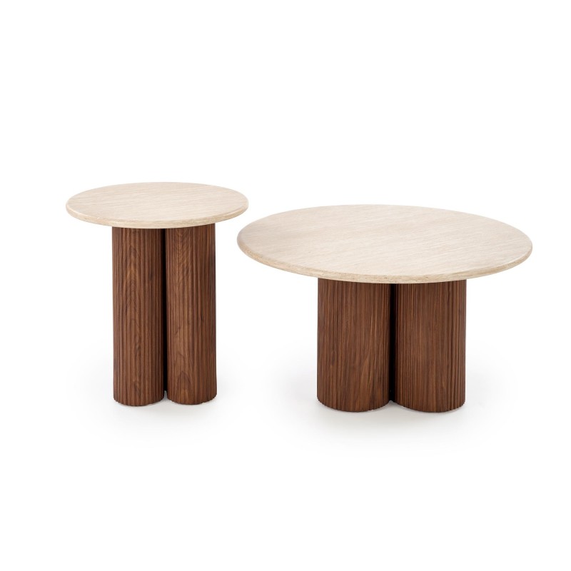 'DOROTEA_S Travertine Coffee Table / Walnut' 'DOROTEA_S Travertine Coffee Table / Walnut'