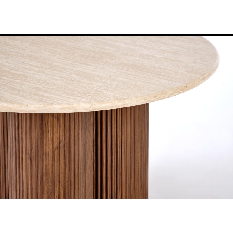 'DOROTEA Travertine Coffee Table / Walnut' 'DOROTEA Travertine Coffee Table / Walnut'