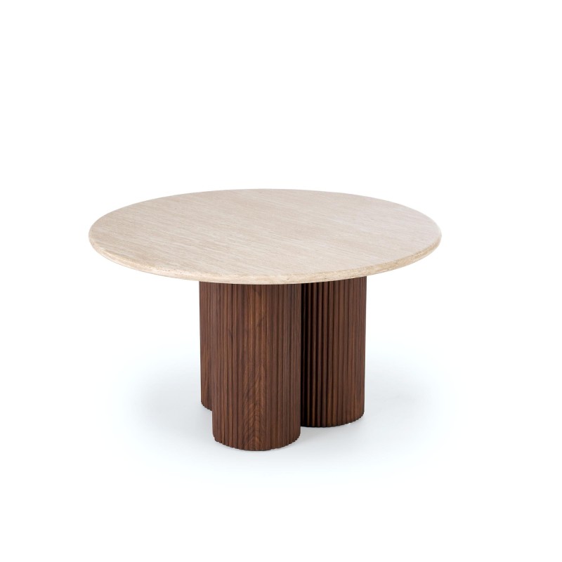 'DOROTEA Travertine Coffee Table / Walnut' 'DOROTEA Travertine Coffee Table / Walnut'