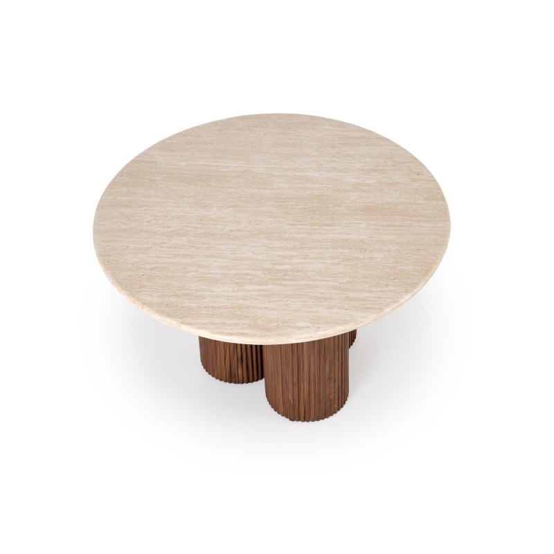'DOROTEA Travertine Coffee Table / Walnut' 'DOROTEA Travertine Coffee Table / Walnut'