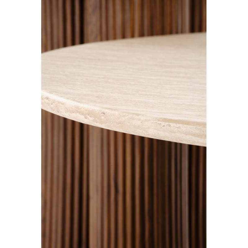 'DOROTEA Travertine Coffee Table / Walnut' 'DOROTEA Travertine Coffee Table / Walnut'
