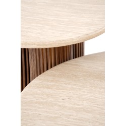 'DOROTEA Travertine Coffee Table / Walnut' 'DOROTEA Travertine Coffee Table / Walnut'