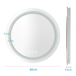 'DOVER 80 Bathroom Wall Mirror, Silver' 'DOVER 80 Bathroom Wall Mirror, Silver'