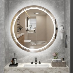 'DOVER 80 Bathroom Wall Mirror, Silver' 'DOVER 80 Bathroom Wall Mirror, Silver'