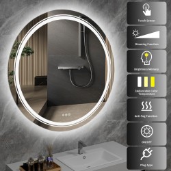'DOVER 80 Bathroom Wall Mirror, Silver' 'DOVER 80 Bathroom Wall Mirror, Silver'