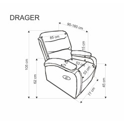 DRAGER fotel wypoczynkowy popielaty (1p 1szt) DRAGER fotel wypoczynkowy popielaty (1p 1szt)