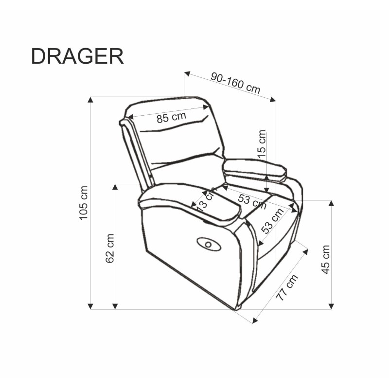 DRAGER fotel wypoczynkowy popielaty (1p 1szt) DRAGER fotel wypoczynkowy popielaty (1p 1szt)