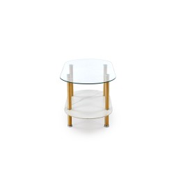 "DUCAT Coffee Table, White Marble / Transparent / Gold" "DUCAT Coffee Table, White Marble / Transparent / Gold"