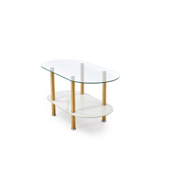 "DUCAT Coffee Table, White Marble / Transparent / Gold" "DUCAT Coffee Table, White Marble / Transparent / Gold"