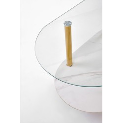 "DUCAT Coffee Table, White Marble / Transparent / Gold" "DUCAT Coffee Table, White Marble / Transparent / Gold"