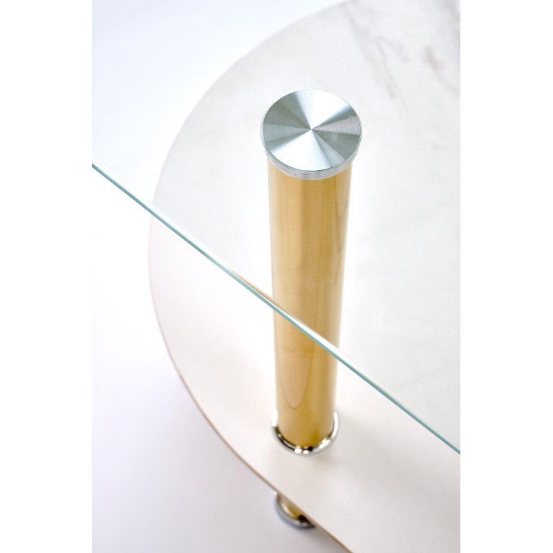 "DUCAT Coffee Table, White Marble / Transparent / Gold" "DUCAT Coffee Table, White Marble / Transparent / Gold"
