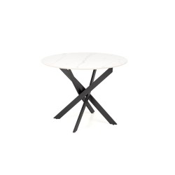 'EDGAR 2 Round Table, Top - White Marble, Legs - Black' 'EDGAR 2 Round Table, Top - White Marble, Legs - Black'