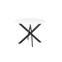 'EDGAR 2 Round Table, Top - White Marble, Legs - Black' 'EDGAR 2 Round Table, Top - White Marble, Legs - Black'