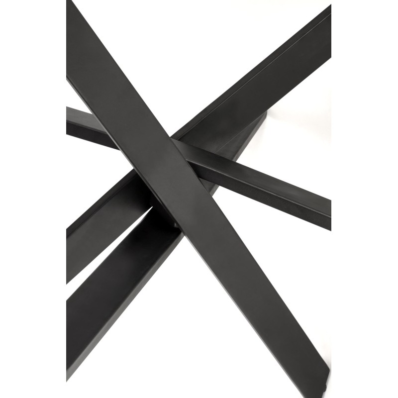 'EDGAR 2 Round Table, Top - White Marble, Legs - Black' 'EDGAR 2 Round Table, Top - White Marble, Legs - Black'