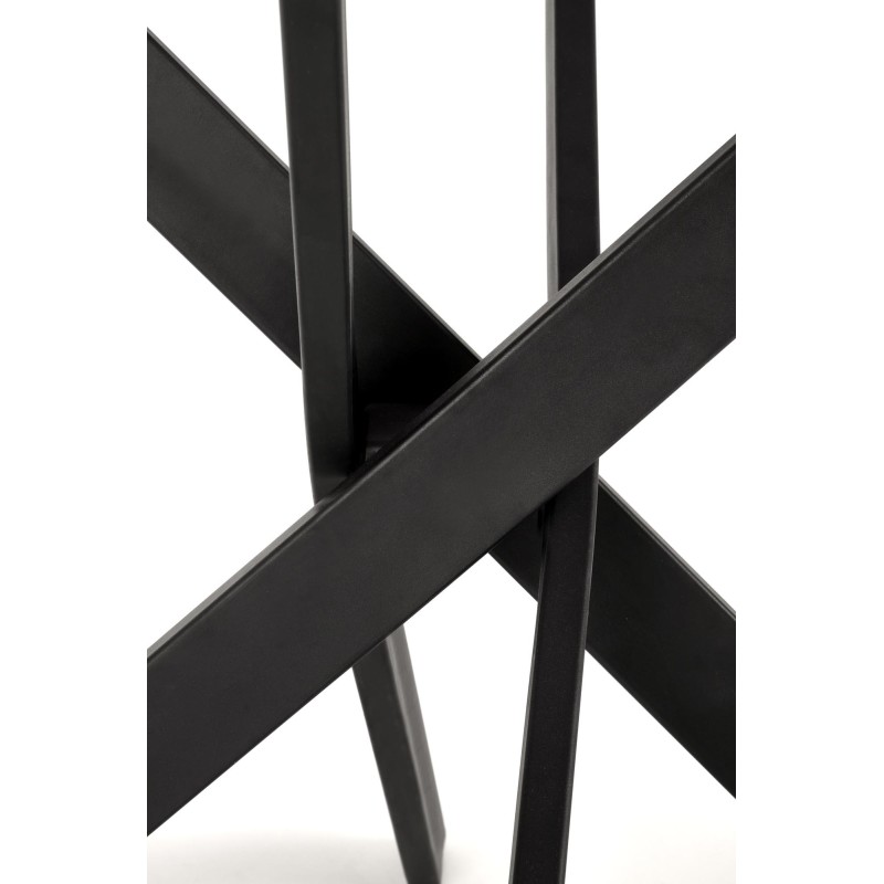 'EDGAR 2 Round Table, Top - White Marble, Legs - Black' 'EDGAR 2 Round Table, Top - White Marble, Legs - Black'
