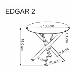 'EDGAR 2 Round Table, Top - White Marble, Legs - Black' 'EDGAR 2 Round Table, Top - White Marble, Legs - Black'