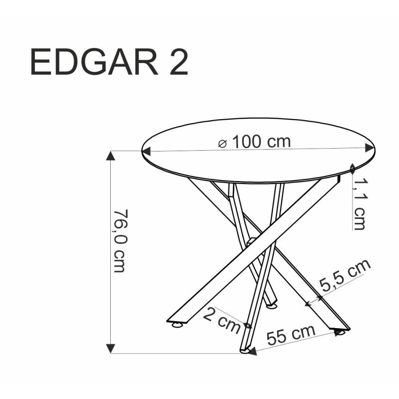 'EDGAR 2 Round Table, Top - White Marble, Legs - Black' 'EDGAR 2 Round Table, Top - White Marble, Legs - Black'