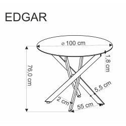 'EDGAR Table, Walnut Top, Black Legs' 'EDGAR Table, Walnut Top, Black Legs'