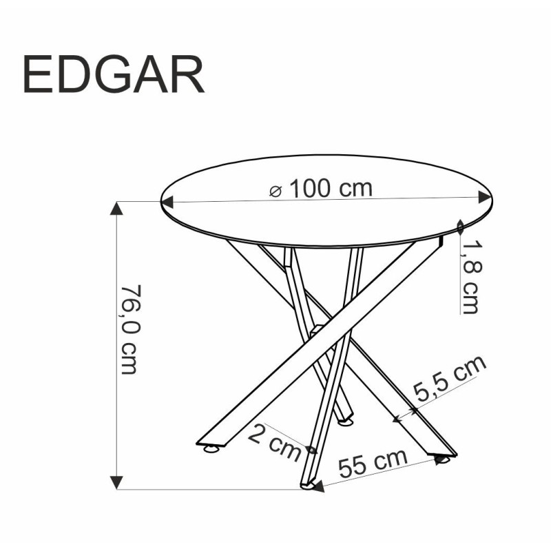 'EDGAR Table, Walnut Top, Black Legs' 'EDGAR Table, Walnut Top, Black Legs'
